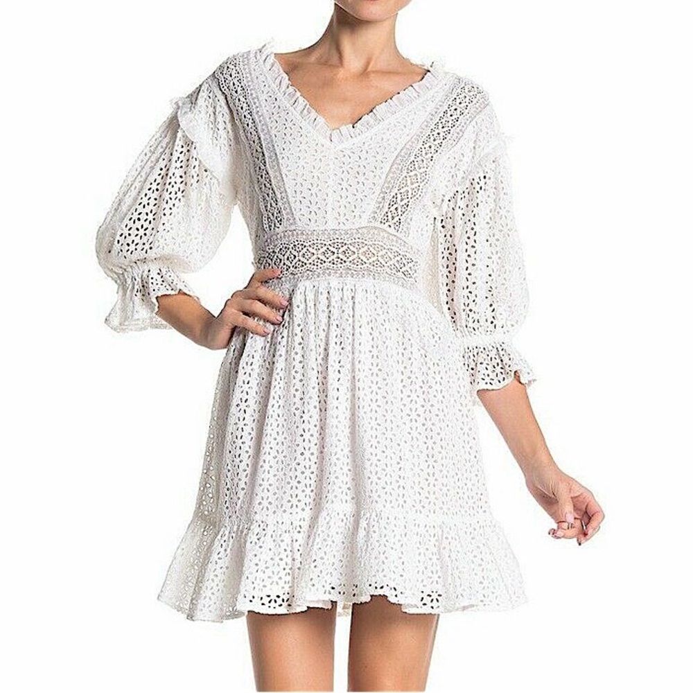 NWT Love Sam White Eyelet Vivienne Dress
